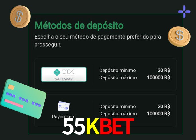 O cassino 55KBET oferece uma grande variedade de métodos de pagamento